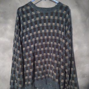 Blue, grey and black sweater